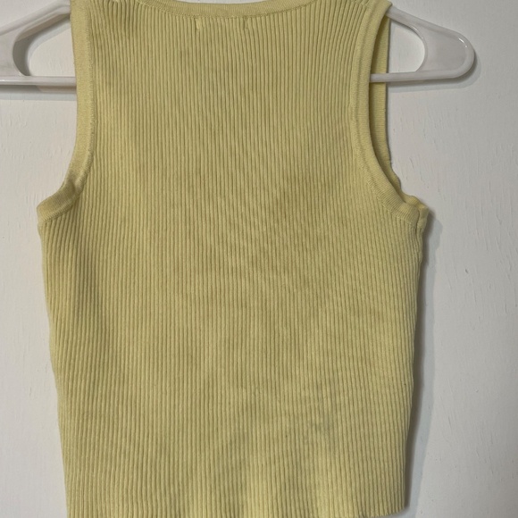 Blu Pepper Ribbed Butter Yellow Snap Henley Tank Top M - Picture 5 of 5